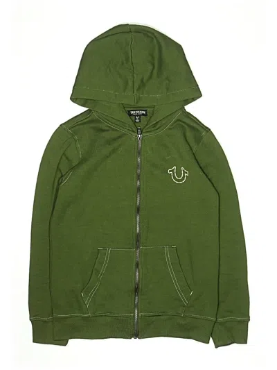 Pre-owned True Religion Kids' Zip Up Hoodie In Green