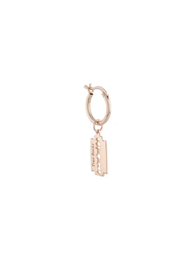 True Rocks Engraved Logo Razor Earring In Gold