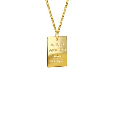 True Rocks Men's 18kt Gold Plated Access All Areas Pass Pendant