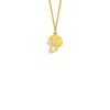 True Rocks Men's 18kt Gold Plated & Sterling Silver 2-tone Mini Skull Pendant In Gold
