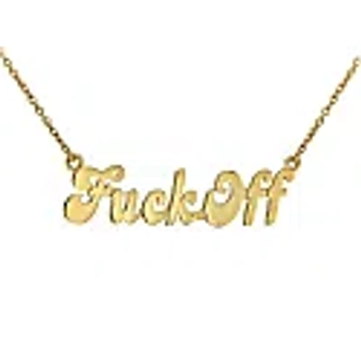 True Rocks 18kt Gold-plated Fuck Off Necklace