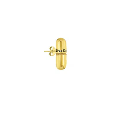 True Rocks Men's 18kt Gold Plated Pill Stud