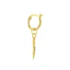 True Rocks Men's 18kt Gold Vermeil Knife Charm On Gold Hoop In Gold