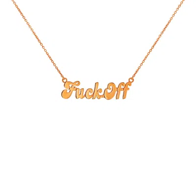 True Rocks Men's 18kt Rose Gold Plated "fuck Off" Statement Necklace