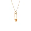 True Rocks Men's 18kt Rose Gold Plated Large Safety Pin Pendant In Gold