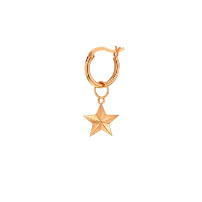 True Rocks Men's 18kt Rose Gold-plated Mini Star Charm On Rose Gold Hoop