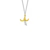 True Rocks Men's 2 Tone 18kt Gold-plated & Sterling Silver Mini Banana Pendant On Silver Chain In Silver