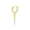 True Rocks Men's 2 Tone Sterling Silver & Gold Plated Knife Charm On Gold Hoop In Gold