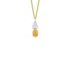 True Rocks Men's 2tone 18kt Gold Plated & Sterling Silver Mini Pineapple Pendant On Gold Chain In Gold