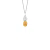 True Rocks Men's 2tone 18kt Gold Plated & Sterling Silver Mini Pineapple Pendant On Silver Chain In Silver