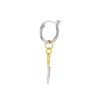 True Rocks Men's 2tone Silver Gold Knife On Silver Hoop Single In Gray