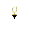 True Rocks Men's Black / Gold 18kt Gold Plated & Black Mini Sharks Tooth Charm On A Gold Plated Hoop In Multi