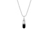 True Rocks Men's Black / Silver Small Pill Pendant Sterling Silver & Black Enamel In Metallic