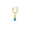 True Rocks Men's Blue / Gold 18kt Gold-plated & Turquoise Mini Pill Charm On Gold Hoop In Gold