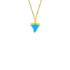 True Rocks Men's Blue / Gold 18kt Gold Plated & Turquoise Mini Sharks Tooth Pendant In Multi