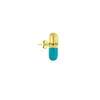 True Rocks Men's Blue / Gold 18kt Gold Plated & Turquoise Pill Stud In Multi