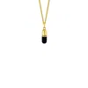 True Rocks Men's Gold / Black 18kt Gold-plated & Black Enamel Mini Pill Pendant In Gold