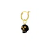 True Rocks Men's Gold / Black Black & 18kt Gold-plated Mini Skull Charm On Gold Plated Hoop In Multi