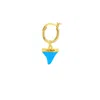 True Rocks Men's Gold / Blue Turquoise & 18kt Gold Plated Mini Sharks Tooth Charm On Gold Hoop In Multi