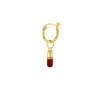 True Rocks Men's Gold / Red 18kt Gold Plated & Red Mini Pill Charm On Gold Plated Hoop In Multi