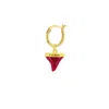 True Rocks Men's Gold / Red Red & 18kt Gold Plated Mini Sharkstooth Charm On Gold Hoop In Multi