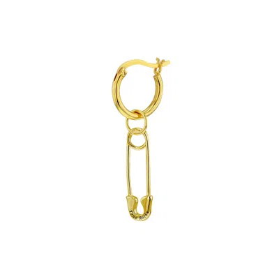 True Rocks Men's Gold Safety Pin On Gold Hoop Single