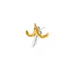 True Rocks Men's Gold / Silver 18kt Gold Plated & Sterling Silver 2 Tone Banana Stud In Multi