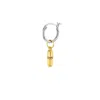 True Rocks Men's Gold / Silver 18kt Gold Plated Mini Pill On Sterling Silver Hoop In Gold