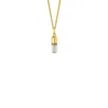 True Rocks Men's Gold / Silver 2 Tone 18kt Gold Plated & Sterling Mini Silver Pill Pendant In Gold