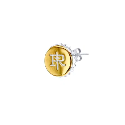 True Rocks Men's Gold / Silver 2 Tone Bottle Top Stud