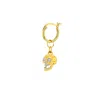 True Rocks Men's Gold / Silver 2 Tone Gold & Silver Skull Charm Hung On Gold Hoop - Gold In Gold