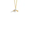 True Rocks Men's Gold / Silver Mini Retro Pistol Pendant 2tone Sterling Silver & 18kt Gold Plate On Gold Chain In Gold