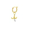 True Rocks Men's Gold / Silver Sterling Silver & 18kt Gold Plated 2-tone Mini Banana Charm On Gold Hoop In Multi