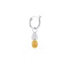 True Rocks Men's Gold / Silver Sterling Silver & 18kt Gold-plated 2-tone Single Mini Pineapple Charm On Silver  In Multi