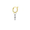 True Rocks Men's Gold / Silver Sterling Silver Mini Pill On A Gold Plated Hoop In Multi