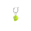 True Rocks Men's Green / Silver Sterling Silver & Neon Lime Green Mini Skull Charm On A Silver Hoop In Multi
