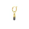 True Rocks Men's Grey / Gold Gun Metal Grey Sterling Silver & 18kt Gold Plated Mini Pill Charm On Gold Hoop In Multi