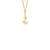 True Rocks Men's Mini Anchor Pendant 18kt Gold-plated With Sterling Silver Detail In Gold