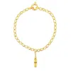 True Rocks Men's Mini Pill Charm On A Belcher Bracelet 18kt Gold Plated In Gold