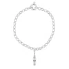 True Rocks Men's Mini Pill Charm On Belcher Bracelet Sterling Silver