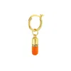 True Rocks Men's Orange / Gold 18kt Gold Plated & Orange Mini Pill Charm On Gold Hoop In Gold