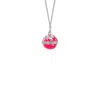 True Rocks Men's Orange / Silver Mini Globe Pendant Neon Pink & Sterling Silver In Metallic