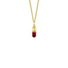 True Rocks Men's Red / Gold 18kt Gold Plated & Red Mini Pill Pendant In Gold