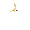 True Rocks Men's Red / Gold Mini Retro Pistol Pendant Red Enamel & 18kt Gold-plated In Multi