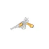 True Rocks Men's Retro Pistol 2 Tone Sterling Silver & Gold Plated Stud In Silver