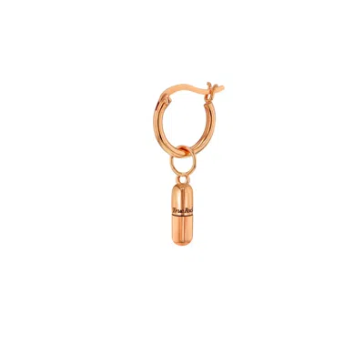 True Rocks Men's Rose Gold 18kt Rose-gold Plated Mini Pill Charm On A Rose-gold Hoop