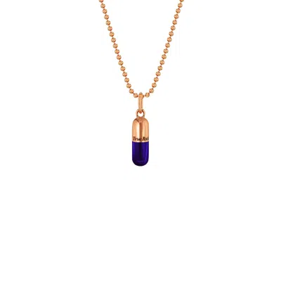 True Rocks Men's Rose Gold / Purple Small Pill Pendant Deep Purple & 18kt Rose Gold