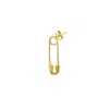 True Rocks Men's Safety Pin Stud Earring 18kt Gold Plated In Gold