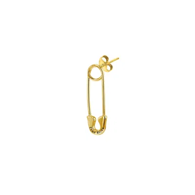 True Rocks Men's Safety Pin Stud Earring 18kt Gold Plated