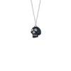 True Rocks Men's Silver / Black Black Enamel & Sterling Silver Mini Skull Pendant In Multi